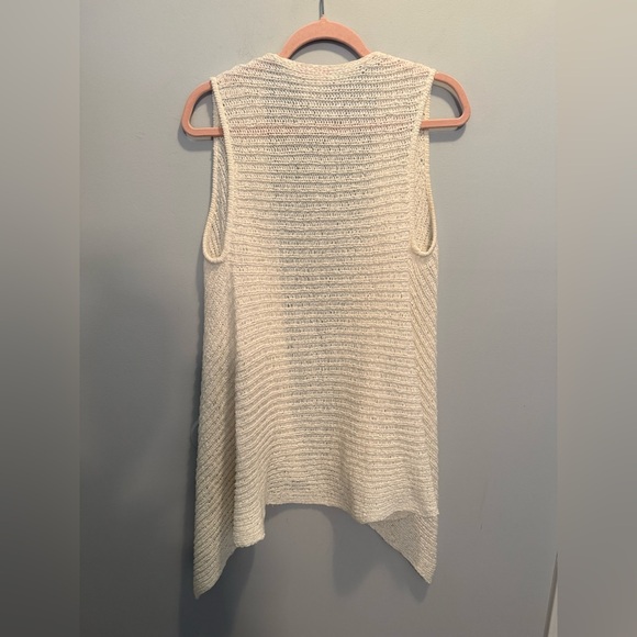 Lilly Pulitzer Cream Open Front Vest Cardigan Large - Picture 4 of 6